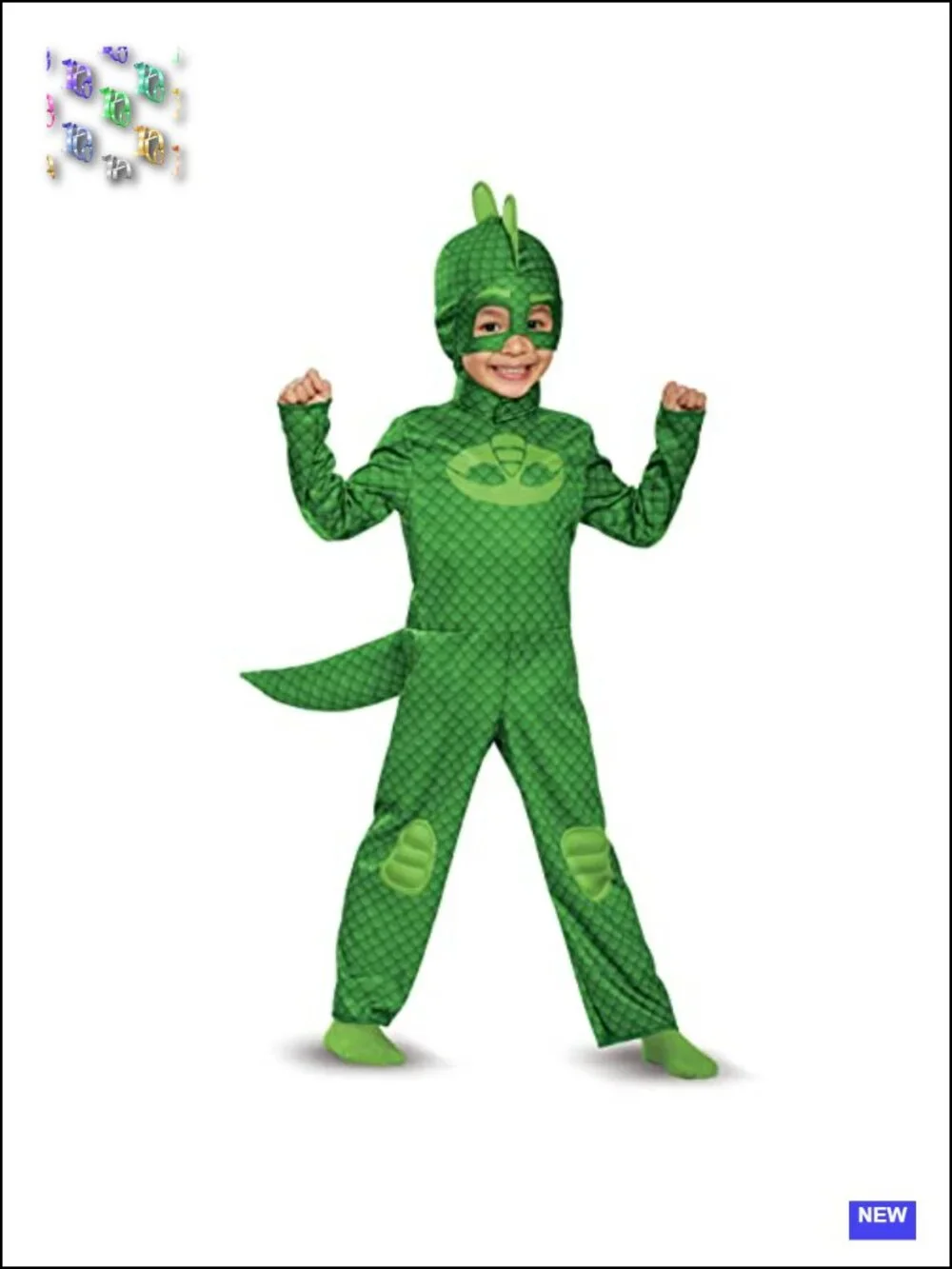 PJ Masks Gekko Costume Jumpsuit with Headpiece, Officially Licensed, Kids Size L